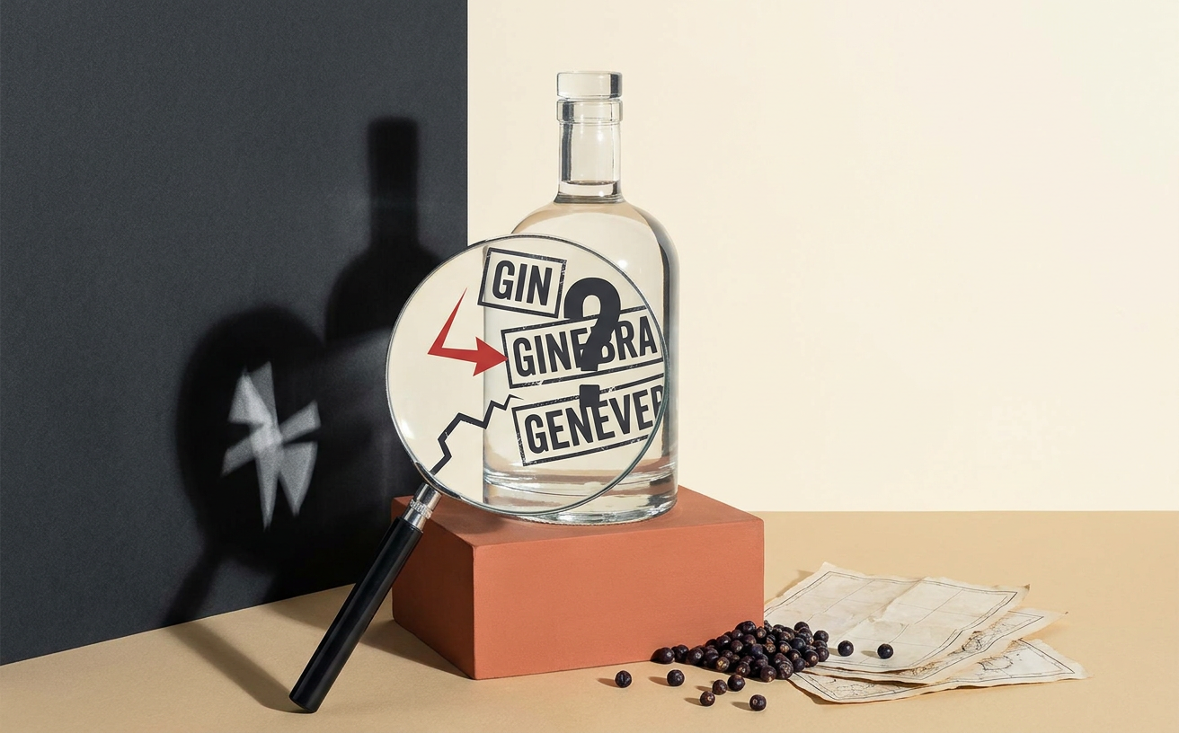 Composición editorial inspirada en Gin, ginebra y genever: qué nombres se refieren a lo mismo