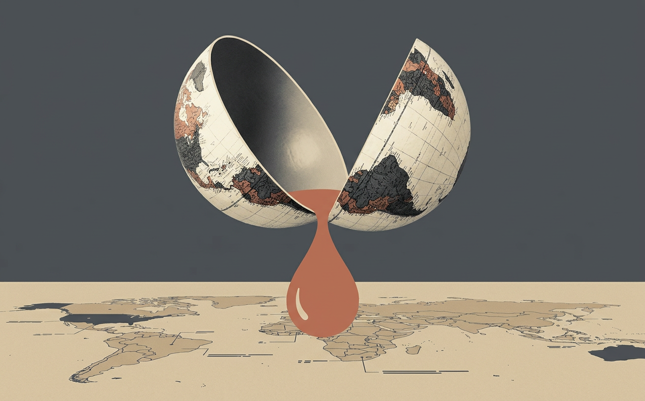 Composición editorial inspirada en Quién tiene la copa más vacía: consumo mundial de alcohol