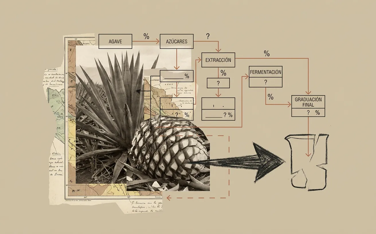 Composición editorial inspirada en Rendimiento del agave en tequila: qué datos hacen falta para calcularlo